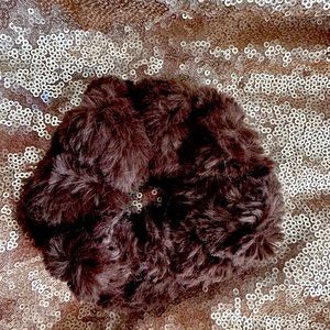 Minky Chocolate Crushed Marble Hair Scrunchie Handmade